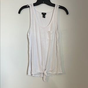 Rue21 White Sleeveless Tie Front Pocket Tank Top size small